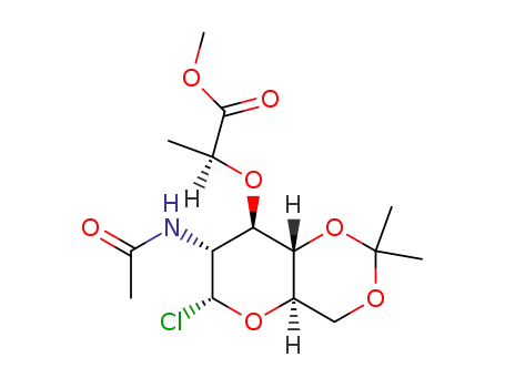 2-acetamido-2-deoxy-4,6-O-isopropylidene-3-O-<D-1-(methoxycarbonyl)ethyl>-α-D-glucopyranosyl chloride