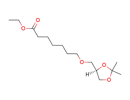 Heptanoic acid, 7-[(2,2-dimethyl-1,3-dioxolan-4-yl)methoxy]-, ethyl
ester, (R)-