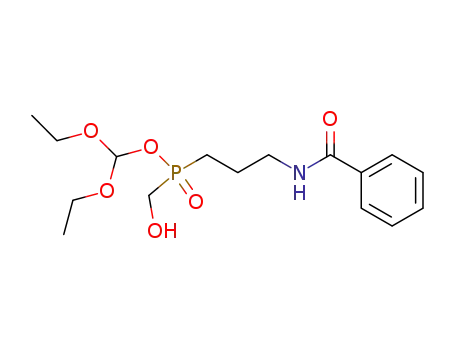 Molecular Structure of 141380-92-9 (Phosphinic acid, [3-(benzoylamino)propyl](hydroxymethyl)-,
diethoxymethyl ester)