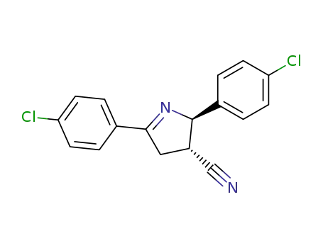 Molecular Structure of 138212-03-0 (2H-Pyrrole-3-carbonitrile, 2,5-bis(4-chlorophenyl)-3,4-dihydro-, trans-)