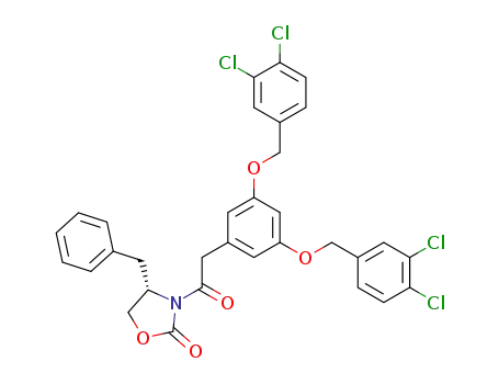 2-Oxazolidinone,
3-[[3,5-bis[(3,4-dichlorophenyl)methoxy]phenyl]acetyl]-4-(phenylmethyl)-,
(S)-
