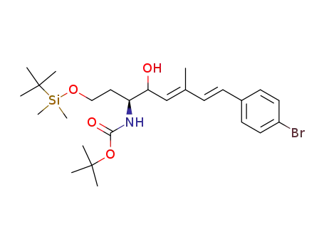 {(3E,5E)-(S)-6-(4-Bromo-phenyl)-1-[2-(tert-butyl-dimethyl-silanyloxy)-ethyl]-2-hydroxy-4-methyl-hexa-3,5-dienyl}-carbamic acid tert-butyl ester