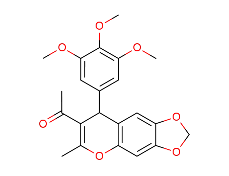 Molecular Structure of 117233-19-9 (1-[6-methyl-8-(3,4,5-trimethoxyphenyl)-8H-[1,3]dioxolo[4,5-g]chromen-7-yl]ethanone)