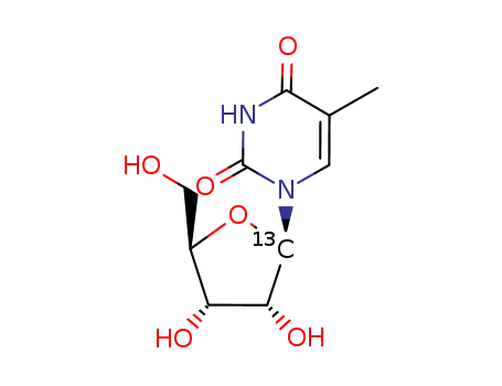 Molecular Structure of 201996-60-3 (5-METHYL-[1'-13C]URIDINE)