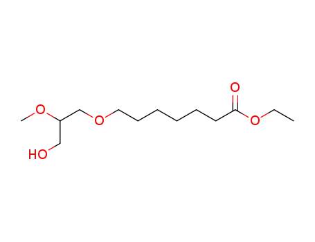 Molecular Structure of 138594-24-8 (Heptanoic acid, 7-(3-hydroxy-2-methoxypropoxy)-, ethyl ester)
