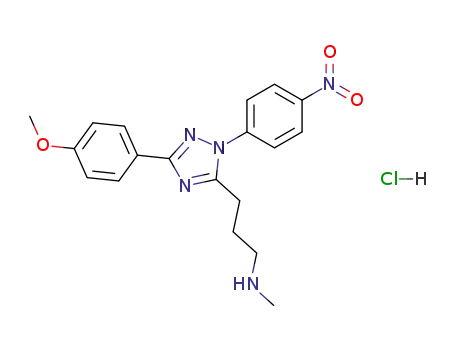 {3-[5-(4-Methoxy-phenyl)-2-(4-nitro-phenyl)-2H-[1,2,4]triazol-3-yl]-propyl}-methyl-amine; hydrochloride