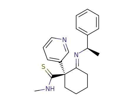 (S)-2-[(E)-(R)-1-Phenyl-ethylimino]-1-pyridin-3-yl-cyclohexanecarbothioic acid methylamide
