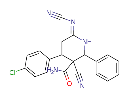 4-(4-Chloro-phenyl)-3-cyano-6-[(E)-cyanoimino]-2-phenyl-piperidine-3-carboxylic acid amide