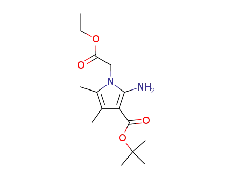 Molecular Structure of 103846-34-0 (1H-Pyrrole-1-acetic acid,
2-amino-3-[(1,1-dimethylethoxy)carbonyl]-4,5-dimethyl-, ethyl ester)