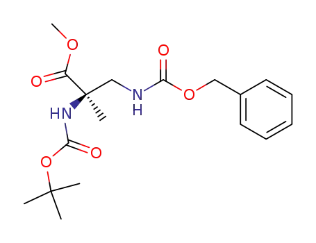 Molecular Structure of 138892-26-9 (D-Alanine,
N-[(1,1-dimethylethoxy)carbonyl]-2-methyl-3-[[(phenylmethoxy)carbonyl]
amino]-, methyl ester)