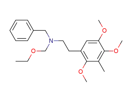 Molecular Structure of 113967-00-3 (Benzeneethanamine,
N-(ethoxymethyl)-2,4,5-trimethoxy-3-methyl-N-(phenylmethyl)-)
