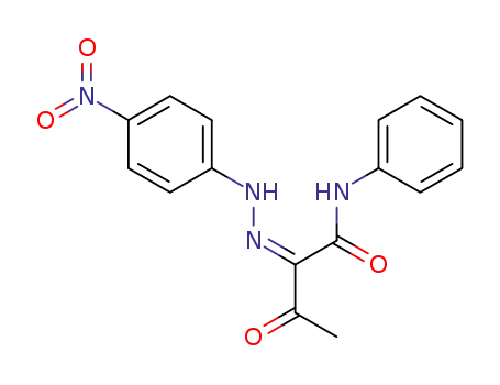 Molecular Structure of 62269-01-6 (Butanamide, 2-[(4-nitrophenyl)hydrazono]-3-oxo-N-phenyl-, (Z)-)