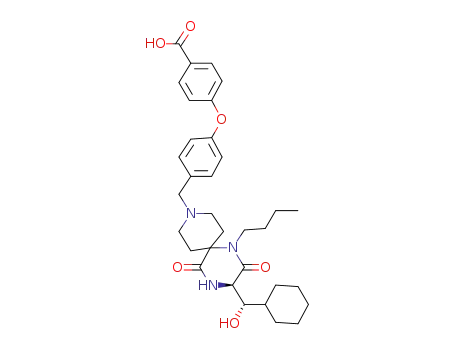 4-[4-({1-butyl-3-[(R)-cyclohexyl(hydroxy)methyl]-2,5-dioxo-1,4,9-triazaspiro[5.5]undec-9-yl}methyl)phenoxy]benzoic acid