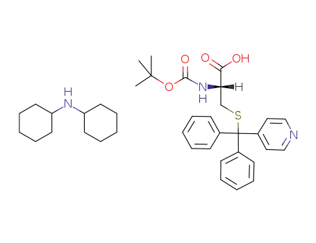 L-Cysteine,
N-[(1,1-dimethylethoxy)carbonyl]-S-(diphenyl-4-pyridinylmethyl)-,
compd. with N-cyclohexylcyclohexanamine (1:1)
