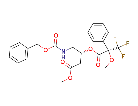 Molecular Structure of 141734-41-0 ((R)-4-Benzyloxycarbonylamino-3-((R)-3,3,3-trifluoro-2-methoxy-2-phenyl-propionyloxy)-butyric acid methyl ester)