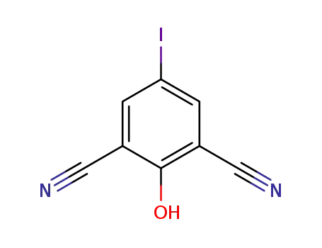 Molecular Structure of 62936-63-4 (1,3-Benzenedicarbonitrile, 2-hydroxy-5-iodo-)