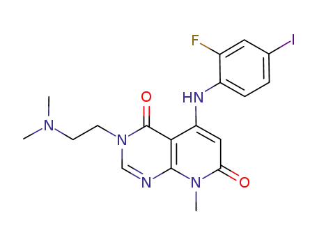 3-(2-(dimethylamino)ethyl)-5-(2-fluoro-4-iodophenylamino)-8-methylpyrido[2,3-d]pyrimidine-4,7(3H,8H)-dione