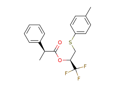 (S)-2-Phenyl-propionic acid (R)-2,2,2-trifluoro-1-p-tolylsulfanylmethyl-ethyl ester