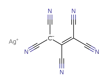 Molecular Structure of 119276-41-4 (1-Propene-1,1,2,3,3-pentacarbonitrile, ion(1-), silver(1+))