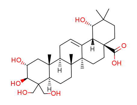 Molecular Structure of 109742-48-5 (Olean-12-en-28-oicacid, 2,3,19,23,24-pentahydroxy-, (2a,3b,19a)-)