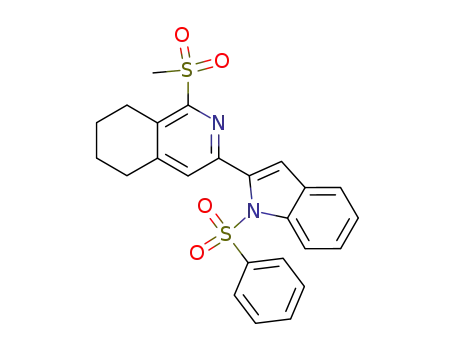 Molecular Structure of 117966-26-4 (3-(1-(phenylsulfonyl)indol-2-yl)-1-methansulfonyl-5,6,7,8-tetrahydroisoquinoline)