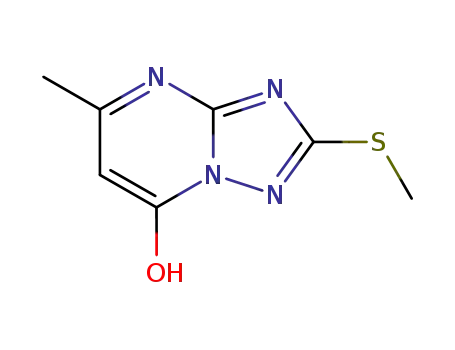 Molecular Structure of 40775-78-8 (7-HYDROXY-5-METHYL-2-METHYLTHIO-S-TRIAZOLO[1,5-A]PYRIMIDINE)