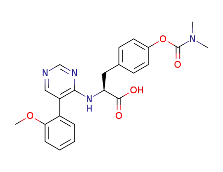 Molecular Structure of 285139-85-7 (L-Tyrosine, N-[5-(2-methoxyphenyl)-4-pyrimidinyl]-, dimethylcarbamate
(ester))