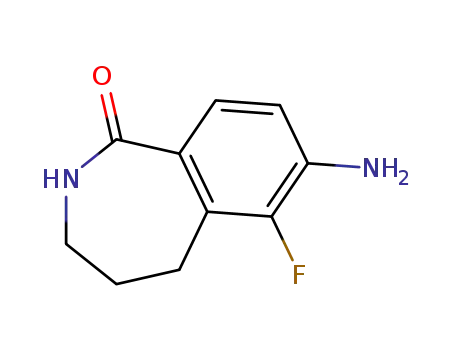 Molecular Structure of 939043-56-8 (7-amino-6-fluoro-2,3,4,5-tetrahydro-1H-2-benzazepin-1-one)