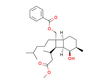 Benzoic acid (1R,2R,3R,6S,7R,8R)-2-hydroxy-8-(2-methoxycarbonyl-1-methyl-ethyl)-3-methyl-7-(4-methyl-pentyl)-bicyclo[4.2.0]oct-7-ylmethyl ester