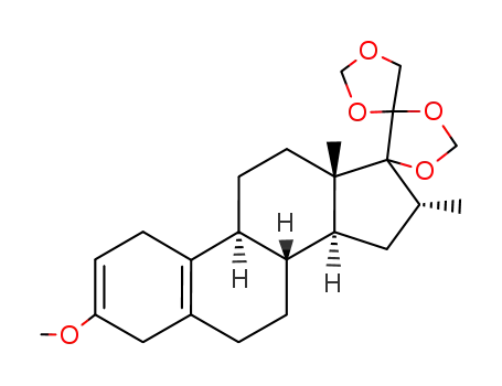 Molecular Structure of 88509-02-8 (16α-methyl-17α,20;20,21-bismethylenedioxy-19-norpregn-2,5(10)-dien-3-ol 3-methyl ether)