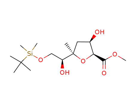 (2S,3R,5R)-5-[(S)-2-(tert-butyl-dimethyl-silanyloxy)-1-hydroxy-ethyl]-3-hydroxy-5-methyl-tetrahydro-furan-2-carboxylic acid methyl ester