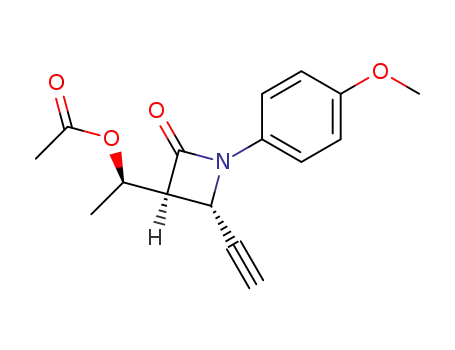 Acetic acid (R)-1-[(2S,3S)-2-ethynyl-1-(4-methoxy-phenyl)-4-oxo-azetidin-3-yl]-ethyl ester