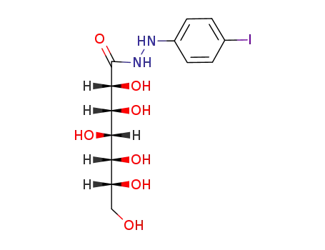 Molecular Structure of 78530-01-5 ((2R,3R,4S,5R,6R)-2,3,4,5,6,7-Hexahydroxy-heptanoic acid N'-(4-iodo-phenyl)-hydrazide)