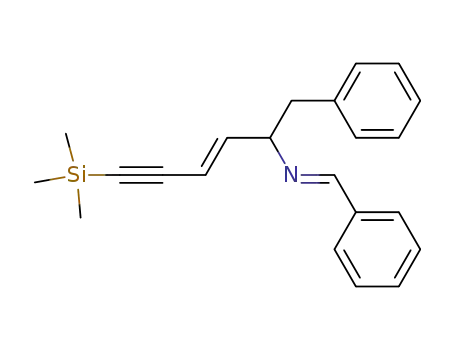 ((E)-1-Benzyl-5-trimethylsilanyl-pent-2-en-4-ynyl)-[1-phenyl-meth-(E)-ylidene]-amine