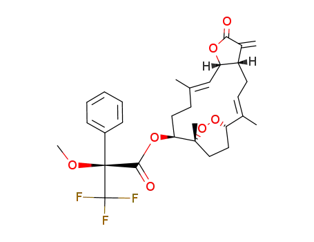 (S)-3,3,3-Trifluoro-2-methoxy-2-phenyl-propionic acid (2E,10E)-(1S,5S,9S,14S,15R)-2,11,15-trimethyl-6-methylene-7-oxo-8,16,17-trioxa-tricyclo[13.2.2.0<sup>5,9</sup>]nonadeca-2,10-dien-14-yl ester