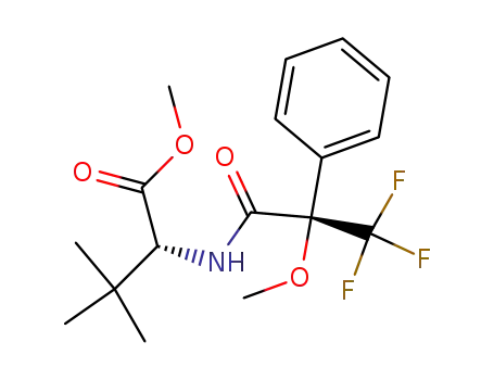 Molecular Structure of 104267-14-3 ((R)-3,3-Dimethyl-2-((S)-3,3,3-trifluoro-2-methoxy-2-phenyl-propionylamino)-butyric acid methyl ester)