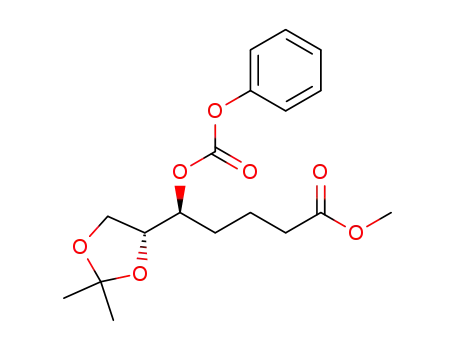 Molecular Structure of 127721-09-9 ((S)-5-((R)-2,2-Dimethyl-[1,3]dioxolan-4-yl)-5-phenoxycarbonyloxy-pentanoic acid methyl ester)