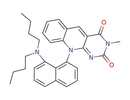 10-(8'-N,N-dibutylaminonaphth-1'-yl)-3-methylpyrimido<4,5-b>quinoline-2,4(3H,10H)-dione