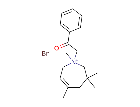Molecular Structure of 119990-61-3 (1,3,3,5-Tetramethyl-1-(2-oxo-2-phenyl-ethyl)-2,3,4,7-tetrahydro-1H-azepinium; bromide)