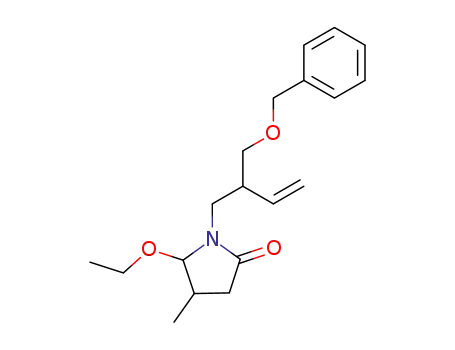 Molecular Structure of 128562-16-3 (1-(2-(benzyloxymethyl)-3-butenyl)-5-ethoxy-4-methyl-2-pyrrolidinone)