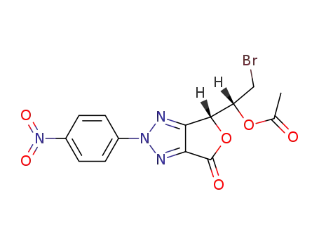 Acetic acid (R)-2-bromo-1-[(R)-2-(4-nitro-phenyl)-6-oxo-2,6-dihydro-4H-furo[3,4-d][1,2,3]triazol-4-yl]-ethyl ester