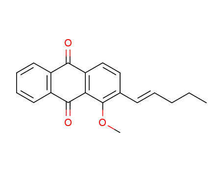 Molecular Structure of 84066-45-5 (9,10-Anthracenedione, 1-methoxy-2-(1-pentenyl)-, (E)-)