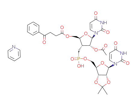 5'-O-(3-benzoylpropionyl)-3'-deoxy-3'-dihydroxyphosphinylmethyl-2'-O-acetyl uridylyl-(3'<*>5')-2',3'-O-isopropylidene uridine pyridinium salt
