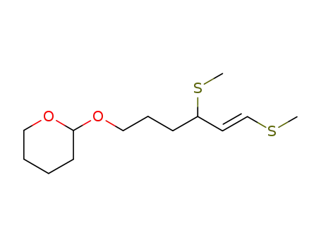 Molecular Structure of 98076-78-9 (2H-Pyran, 2-[[4,6-bis(methylthio)-5-hexenyl]oxy]tetrahydro-)