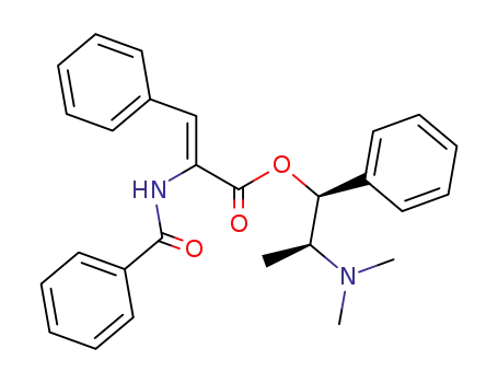 Molecular Structure of 126253-51-8 ((Z)-2-Benzoylamino-3-phenyl-acrylic acid (1S,2S)-2-dimethylamino-1-phenyl-propyl ester)