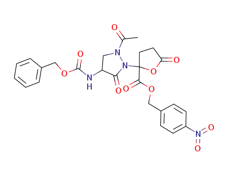 4-nitrobenzyl 2-(1-acetyl-4-benzyloxycarbonylamino-3-oxopyrazolidin-2-yl)-5-oxotetrahydrofuran-2-carboxylate