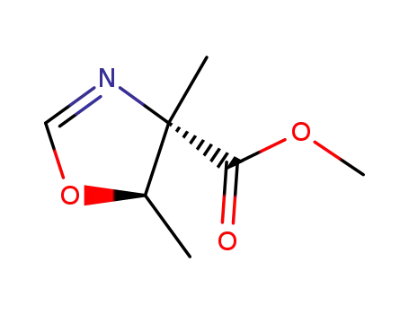 Molecular Structure of 120133-99-5 (4-Oxazolecarboxylicacid,4,5-dihydro-4,5-dimethyl-,methylester,(4S-trans)-)