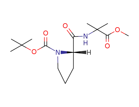 Molecular Structure of 82972-68-7 (Alanine, N-[1-[(1,1-dimethylethoxy)carbonyl]-L-prolyl]-2-methyl-, methyl
ester)