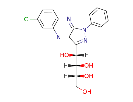 Molecular Structure of 77345-91-6 (1-(6-chloro-1-phenyl-6,9a-dihydro-1H-pyrazolo[3,4-b]quinoxalin-3-yl)butane-1,2,3,4-tetrol)