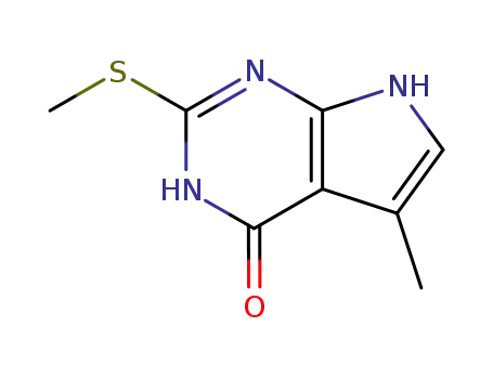 4H-Pyrrolo[2,3-d]pyrimidin-4-one, 1,7-dihydro-5-methyl-2-(methylthio)-